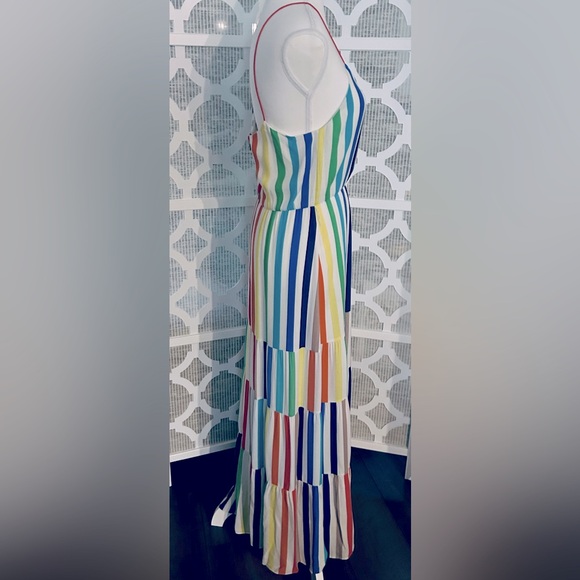Alice + Olivia Colorful Striped Maxi Dress 2 XS Sleeveless Long Designer Janan - Picture 4 of 15